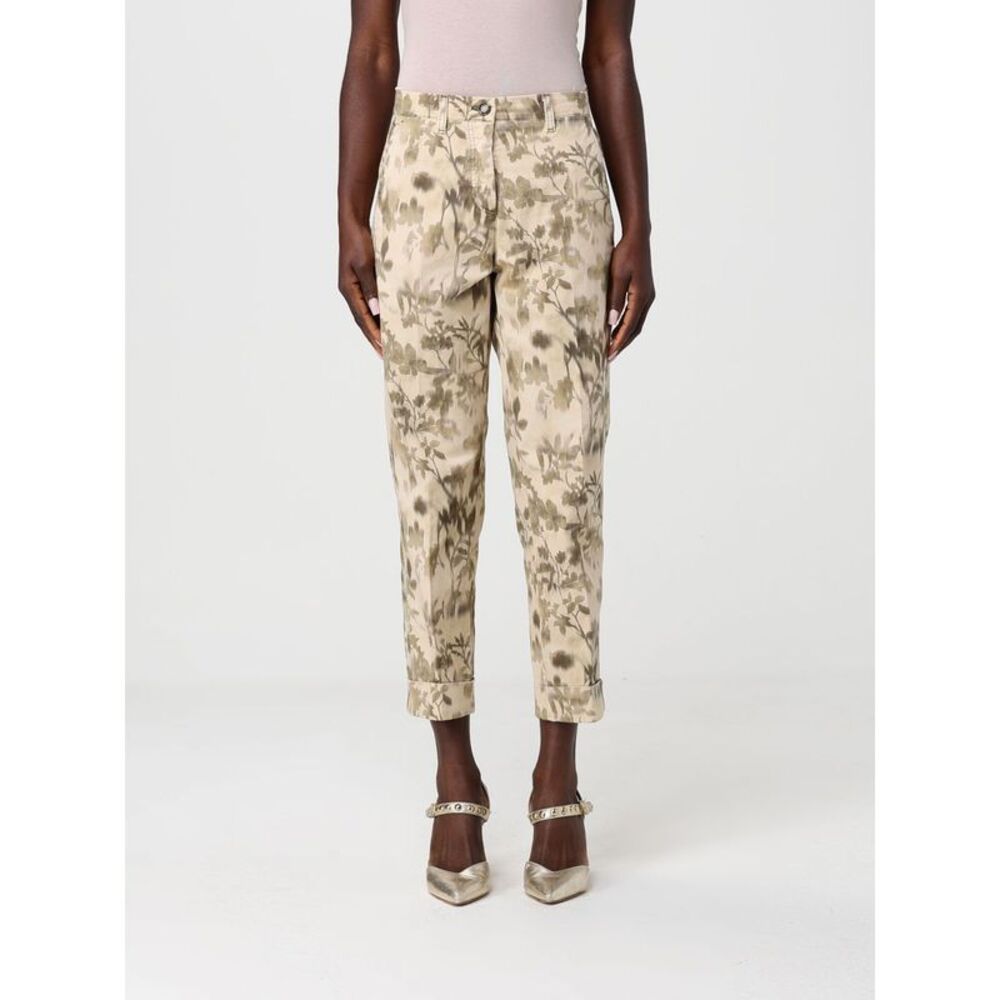 Mason's Women Printed Stretch Cotton Cropped Fit Trousers Mason's